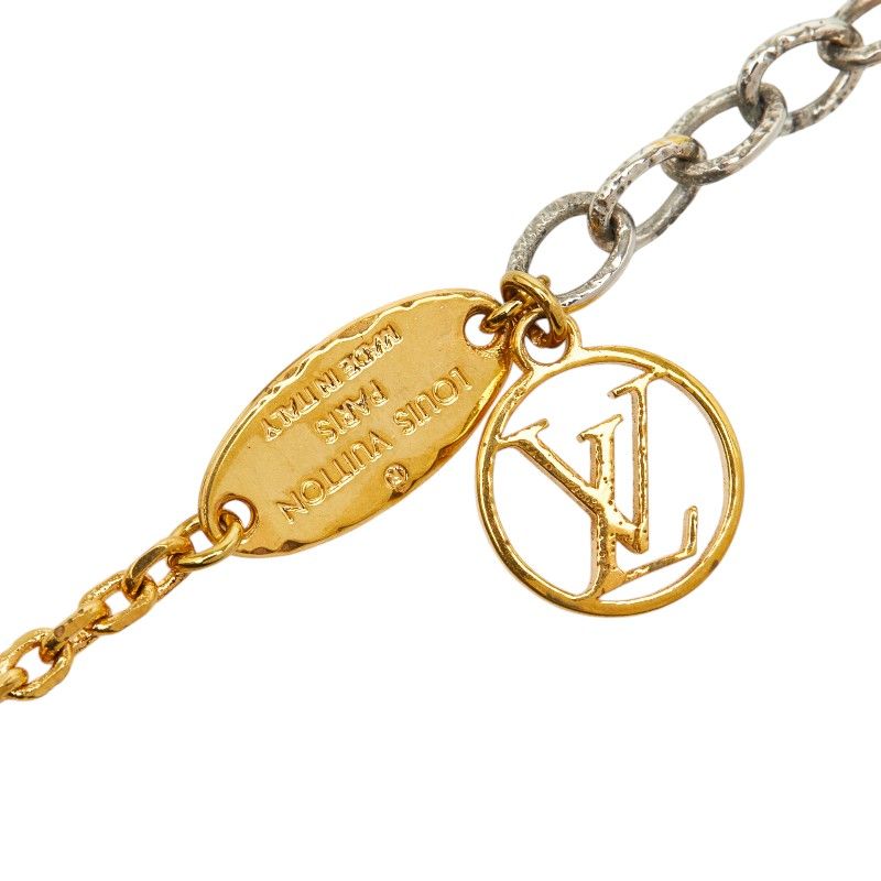 Louis Vuitton Necklace Logo Mania Gold Silver Plated Metal