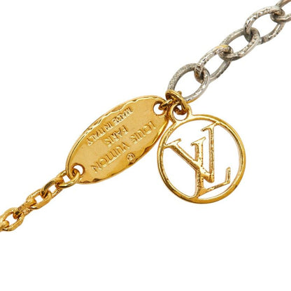 Louis Vuitton Necklace Logo Mania Gold Silver Plated Metal