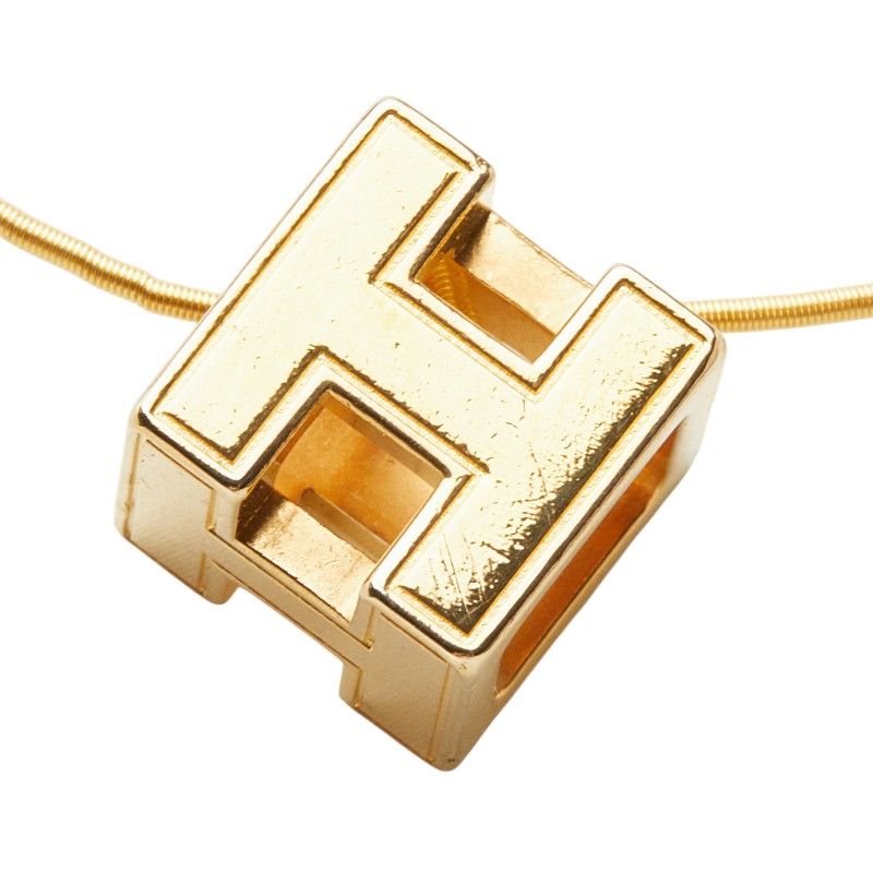 Hermes Cage de Ash Cube Necklace Gold Plated
