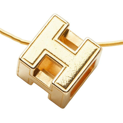 Hermes Cage de Ash Cube Necklace Gold Plated