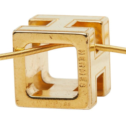 Hermes Cage de Ash Cube Necklace Gold Plated