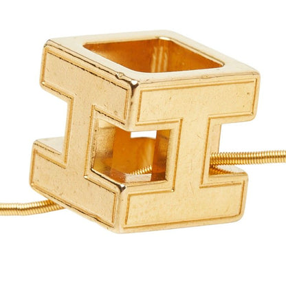 Hermes Cage de Ash Cube Necklace Gold Plated