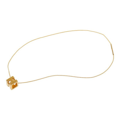 Hermes Cage de Ash Cube Necklace Gold Plated