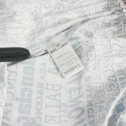 Balenciaga Asymmetric Pleated Skirt All Over Pattern 36 White Black