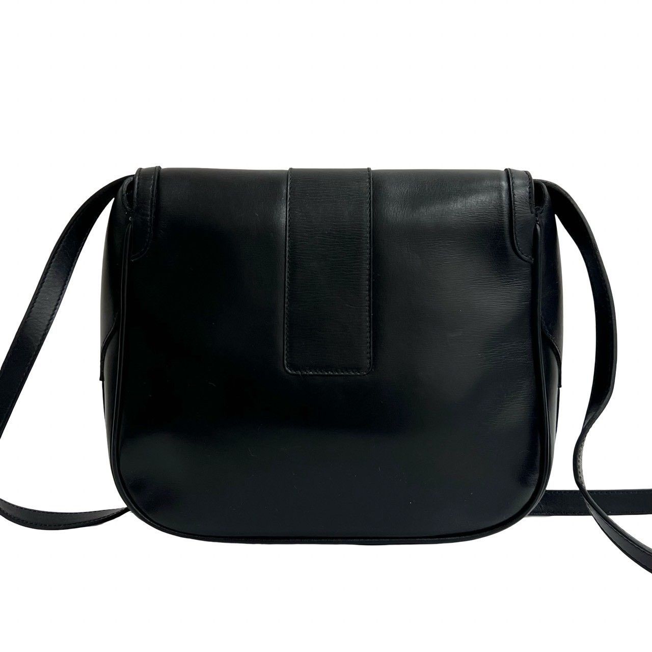 Gucci Vintage GG Logo Leather Shoulder Bag Pochette Crossbody Black