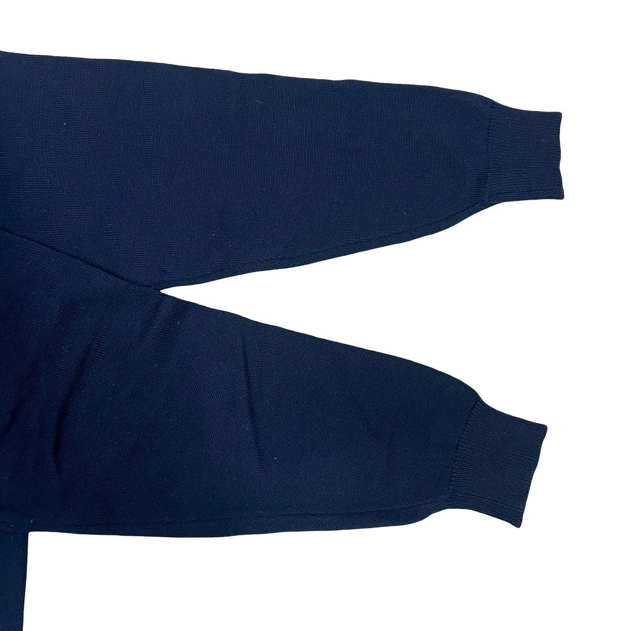 Saint Laurent Yves YSL Logo Embroidery Wool Cardigan Knit Sweater L Navy