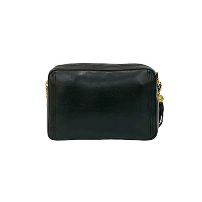 Chanel CC Logo Fringe Tassel Lambskin Chain Shoulder Bag Black