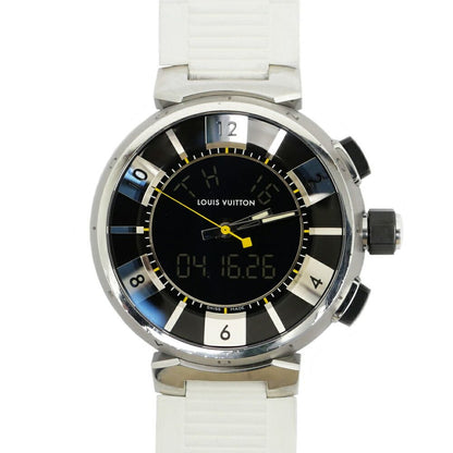 Louis Vuitton Tumble in Black Dial Stainless Steel Rubber Quartz Watch Battery