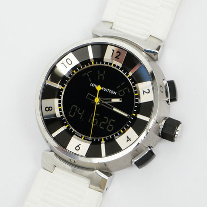 Louis Vuitton Tumble in Black Dial Stainless Steel Rubber Quartz Watch Battery