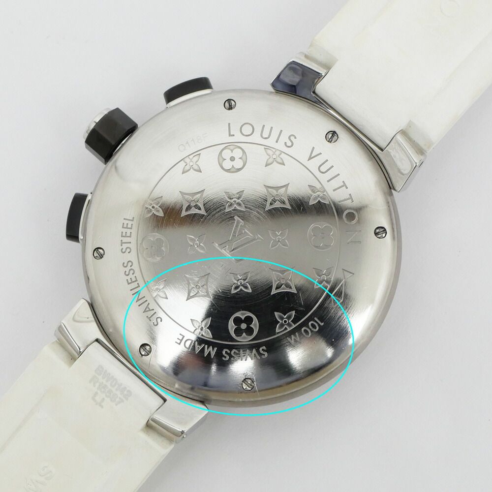 Louis Vuitton Tumble in Black Dial Stainless Steel Rubber Quartz Watch Battery