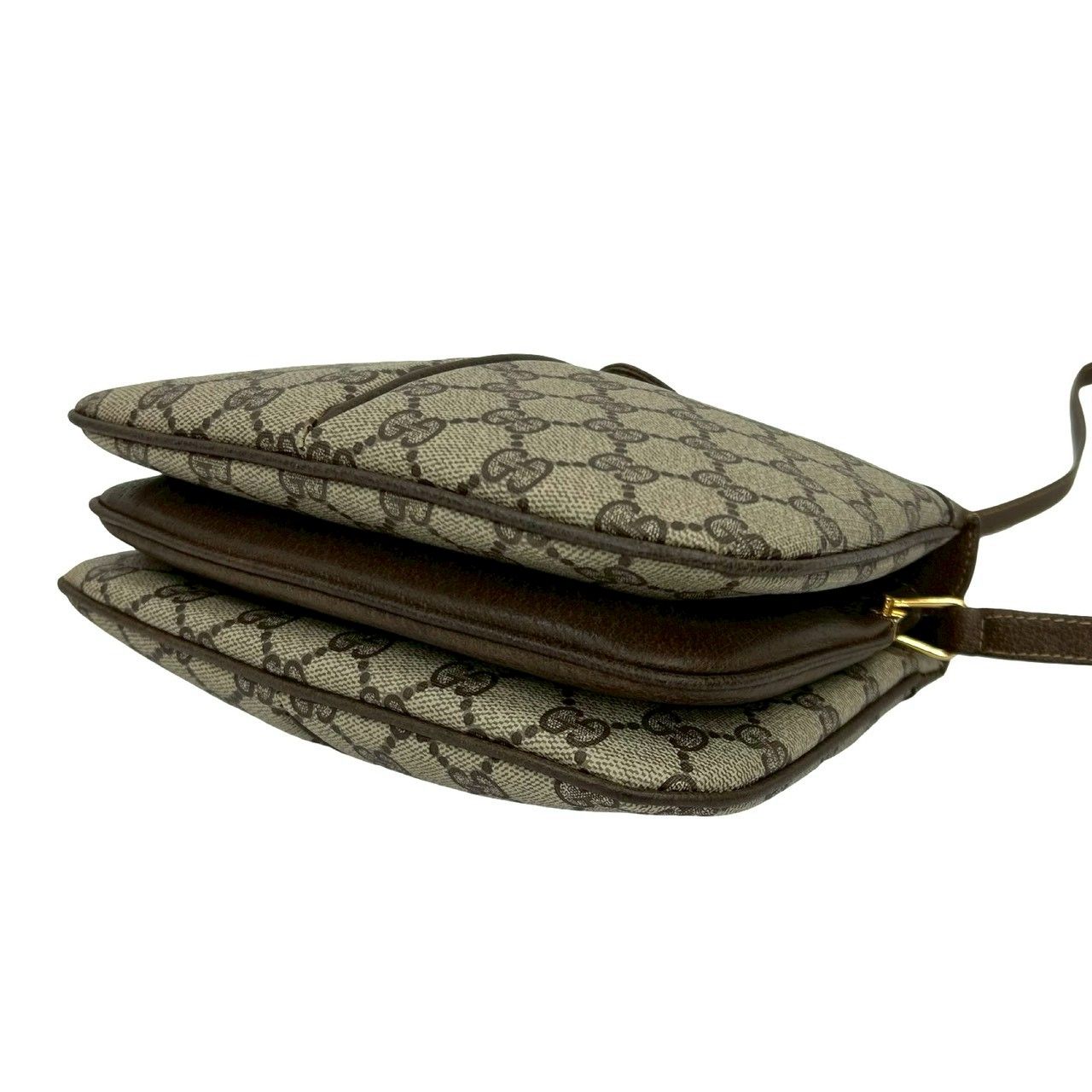 Gucci Vintage Sherry Line GG Logo Leather Mini Shoulder Bag Brown