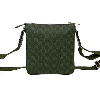 Gucci GG Pattern Small Messenger Bag Leather Crossbody Green