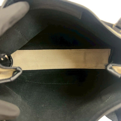Balenciaga Navy Cabas S Canvas Leather 2-Way Shoulder Bag Ivory Black
