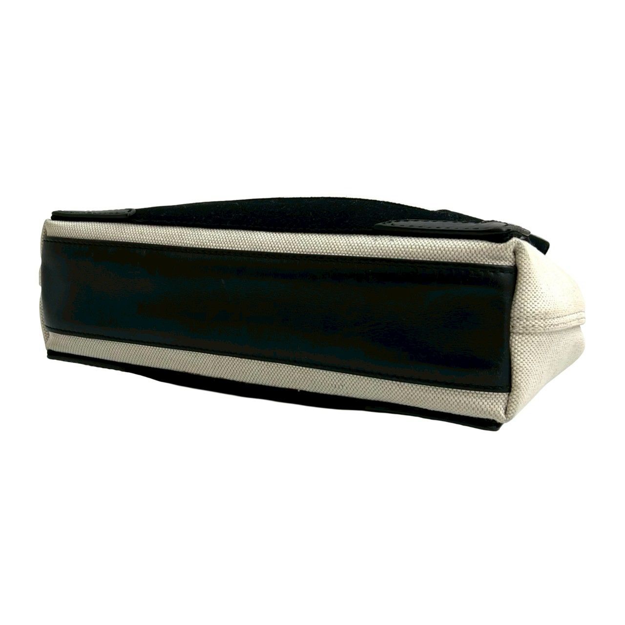 Balenciaga Navy Cabas S Canvas Leather 2-Way Shoulder Bag Ivory Black