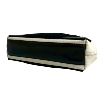 Balenciaga Navy Cabas S Canvas Leather 2-Way Shoulder Bag Ivory Black