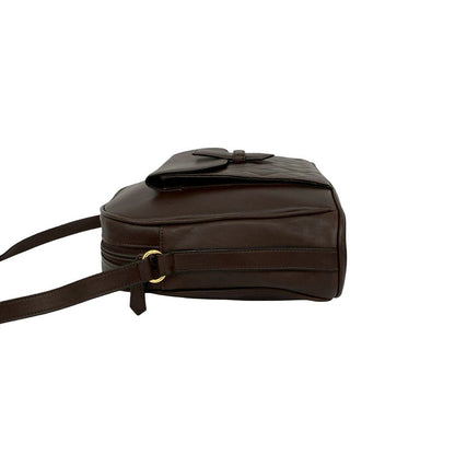 Saint Laurent Yves Vintage Quilted Leather Shoulder Bag Pochette Brown