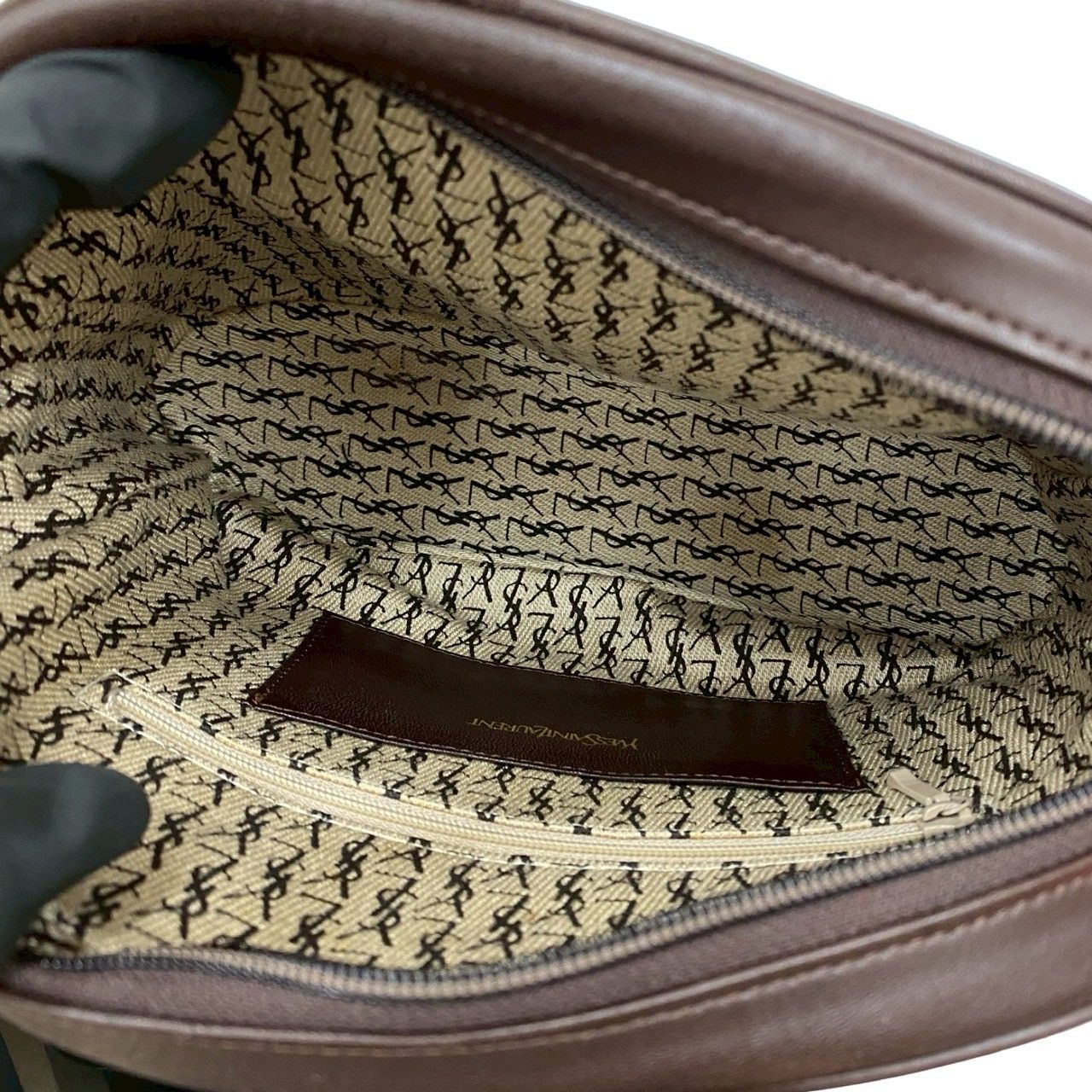 Saint Laurent Yves Vintage Quilted Leather Shoulder Bag Pochette Brown