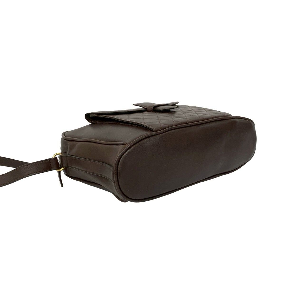 Saint Laurent Yves Vintage Quilted Leather Shoulder Bag Pochette Brown
