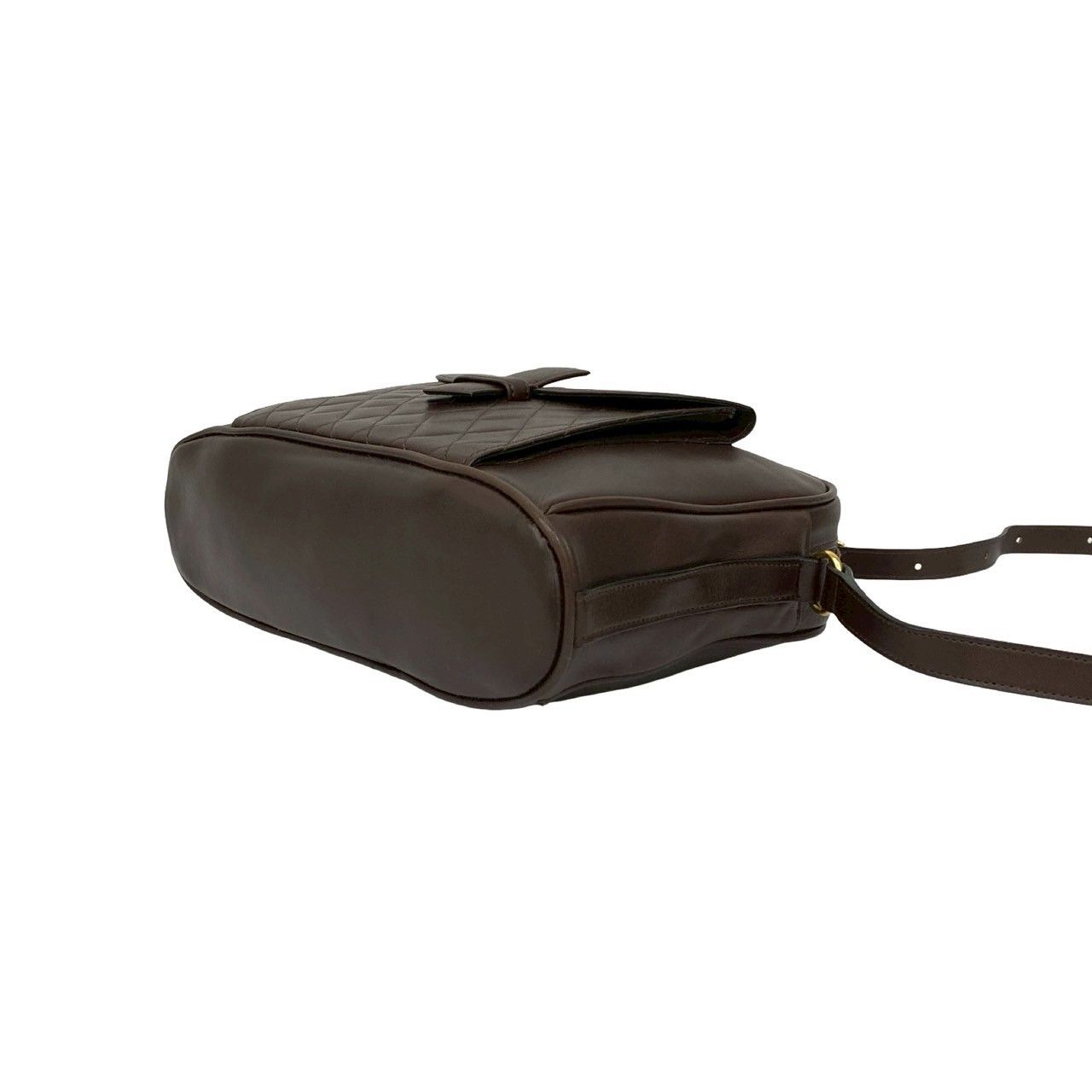 Saint Laurent Yves Vintage Quilted Leather Shoulder Bag Pochette Brown
