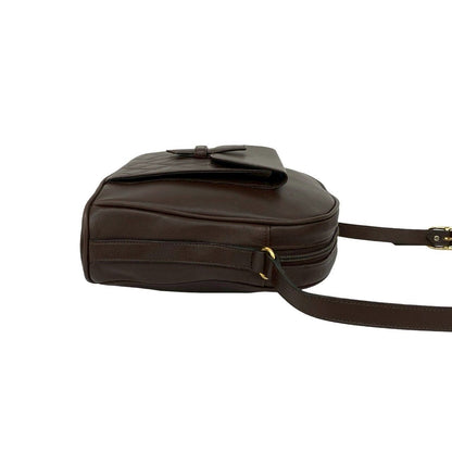 Saint Laurent Yves Vintage Quilted Leather Shoulder Bag Pochette Brown