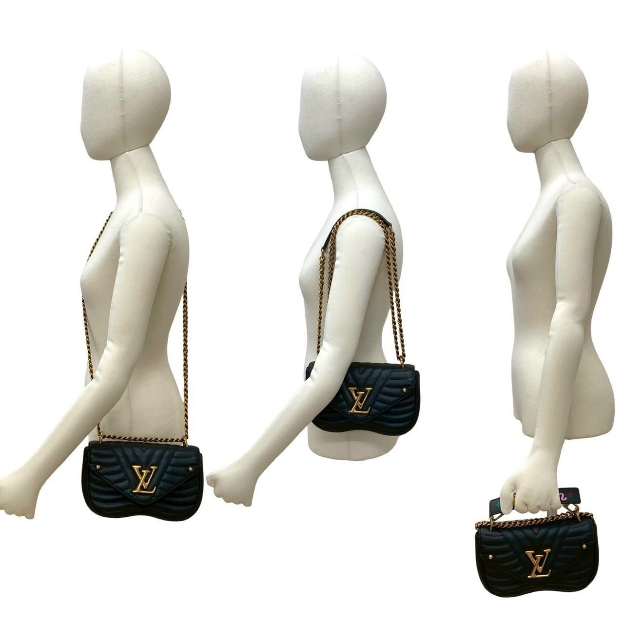 Louis Vuitton Chain PM New Wave Leather 2-Way Shoulder Bag Black