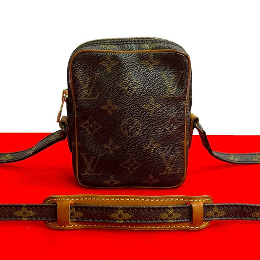 Louis Vuitton Vintage Mini Danube Monogram Leather Shoulder Bag Pochette Brown