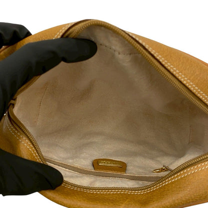 Gucci Vintage Sherry Line Micro GG Logo Leather Shoulder Bag Brown
