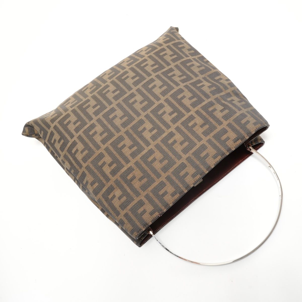 Fendi Handbag Zucca Canvas Metal Handle