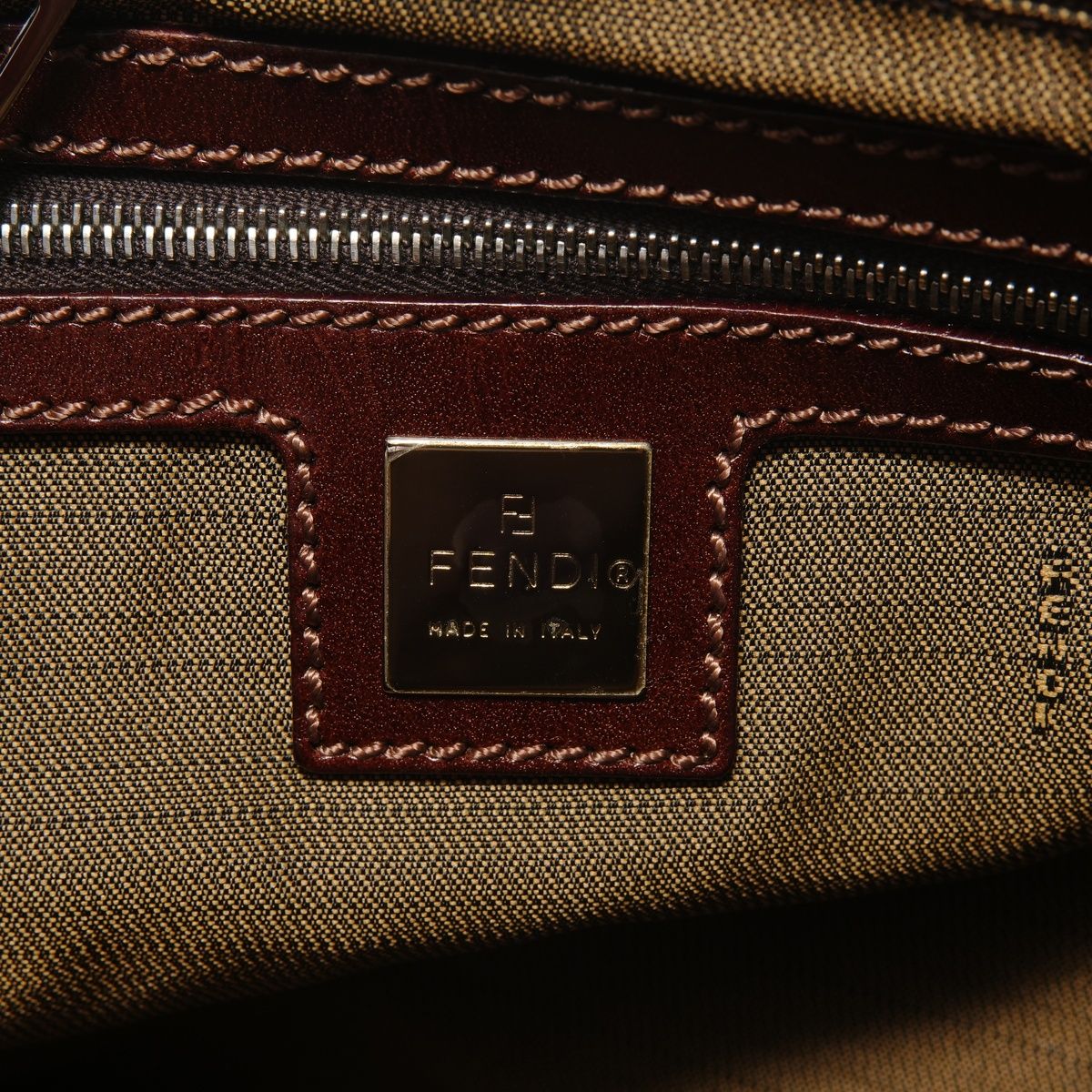 Fendi Handbag Zucca Canvas Metal Handle