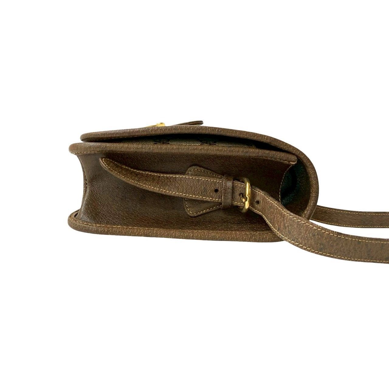 Gucci Vintage GG Logo Leather Shoulder Bag Pochette Crossbody Brown