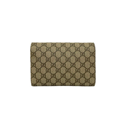 Gucci Dionysus GG Supreme Leather Chain Shoulder Bag Wallet Pochette Brown