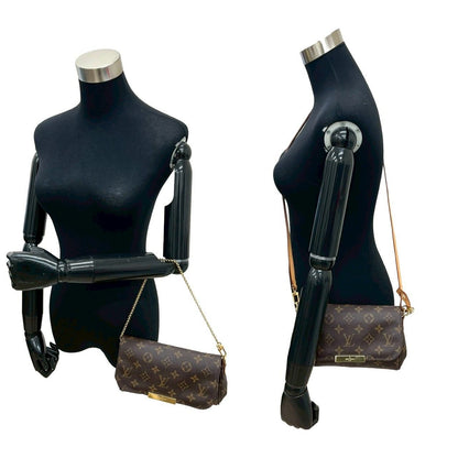 Louis Vuitton Favorite PM Monogram Leather 2-Way Shoulder Bag Brown