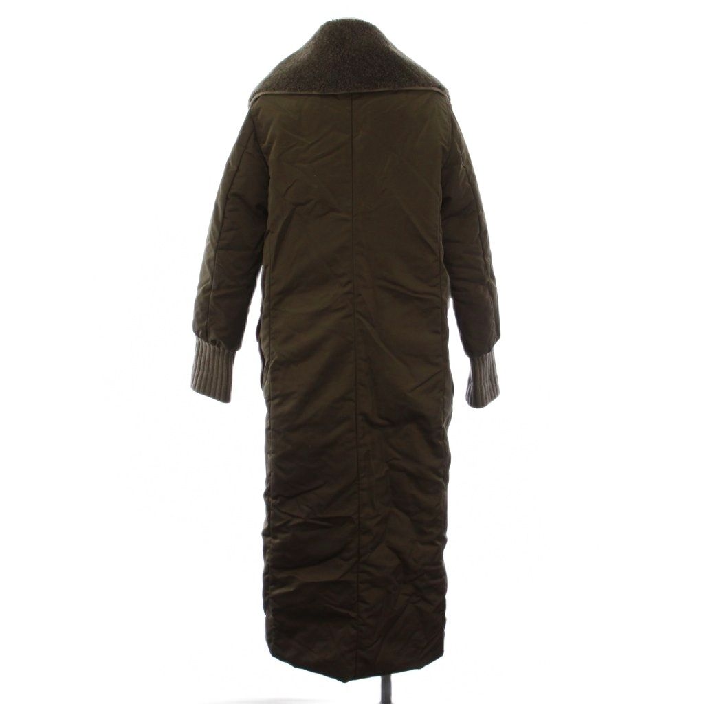 Max Mara Down Jacket Coat Stainless Steel Long Zip Up Nylon I 38 Brown