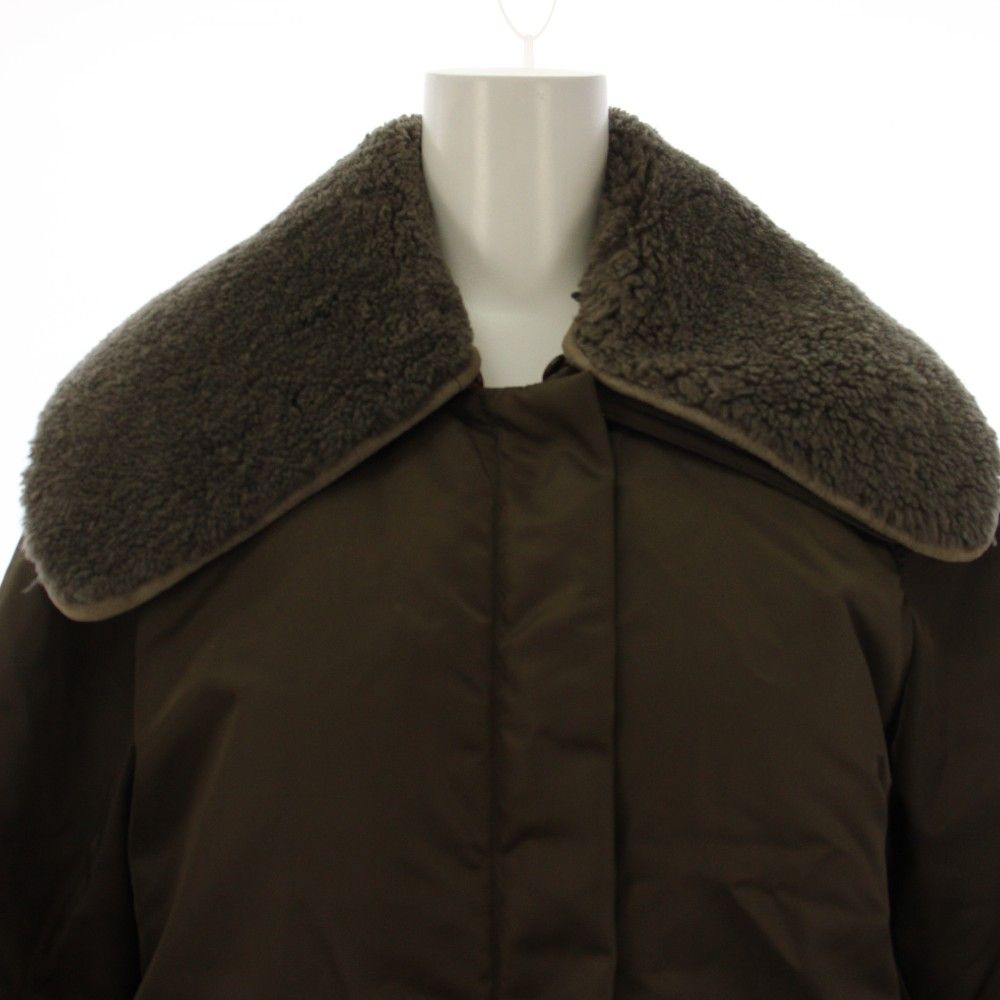 Max Mara Down Jacket Coat Stainless Steel Long Zip Up Nylon I 38 Brown
