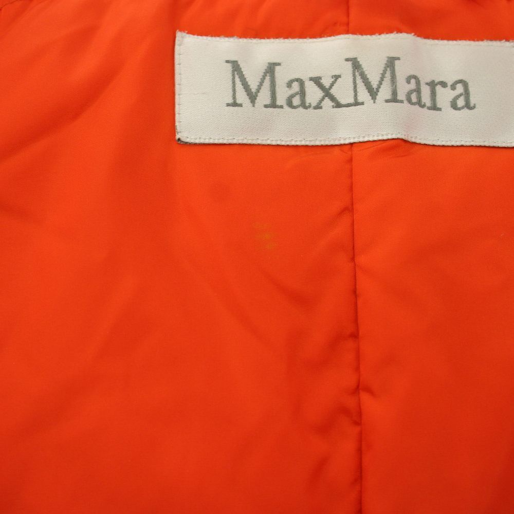 Max Mara Down Jacket Coat Stainless Steel Long Zip Up Nylon I 38 Brown