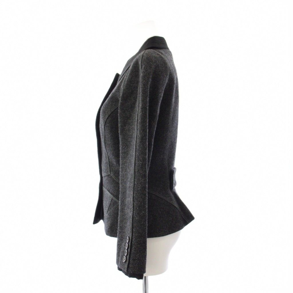 Louis Vuitton Suit Stainless Steel Jacket Tight Skirt Knee Length 36 Gray