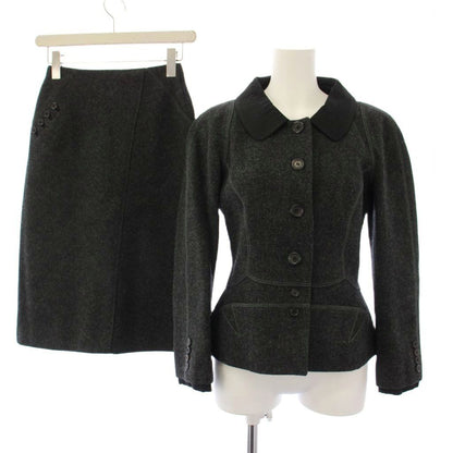 Louis Vuitton Suit Stainless Steel Jacket Tight Skirt Knee Length 36 Gray