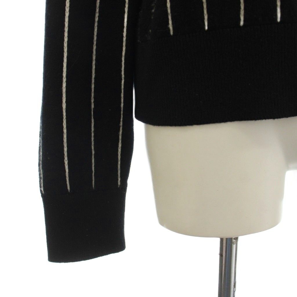 Chanel CC Logo Knit Sweater Long Sleeve 36 Black