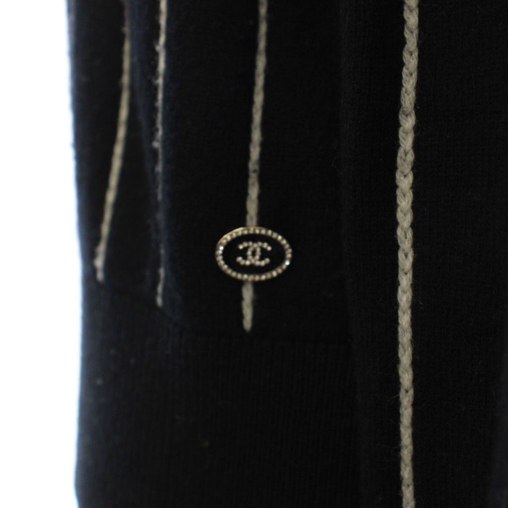 Chanel CC Logo Knit Sweater Long Sleeve 36 Black