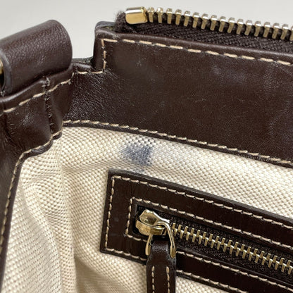 Gucci GG Pattern Shoulder Bag Sherry Web Ribbon Canvas Brown