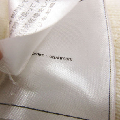 Chanel Knit Cashmere Terry Logo CC Arm Applique Pocket Top Long Sleeve Ivory