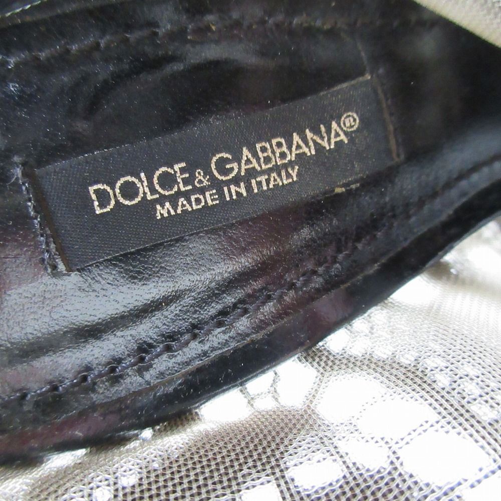 Dolce & Gabbana Sandals Mesh Lace Up Open Toe High Heels Shoes Black
