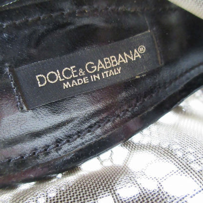 Dolce & Gabbana Sandals Mesh Lace Up Open Toe High Heels Shoes Black