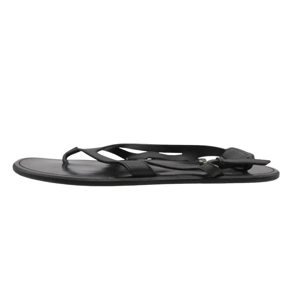 Louis Vuitton Beach Sandals Thong Leather Belt Shoes 11 Black