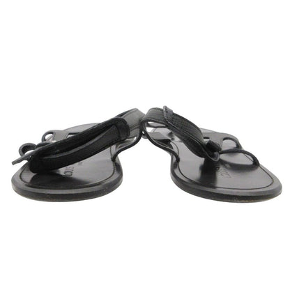 Louis Vuitton Beach Sandals Thong Leather Belt Shoes 11 Black