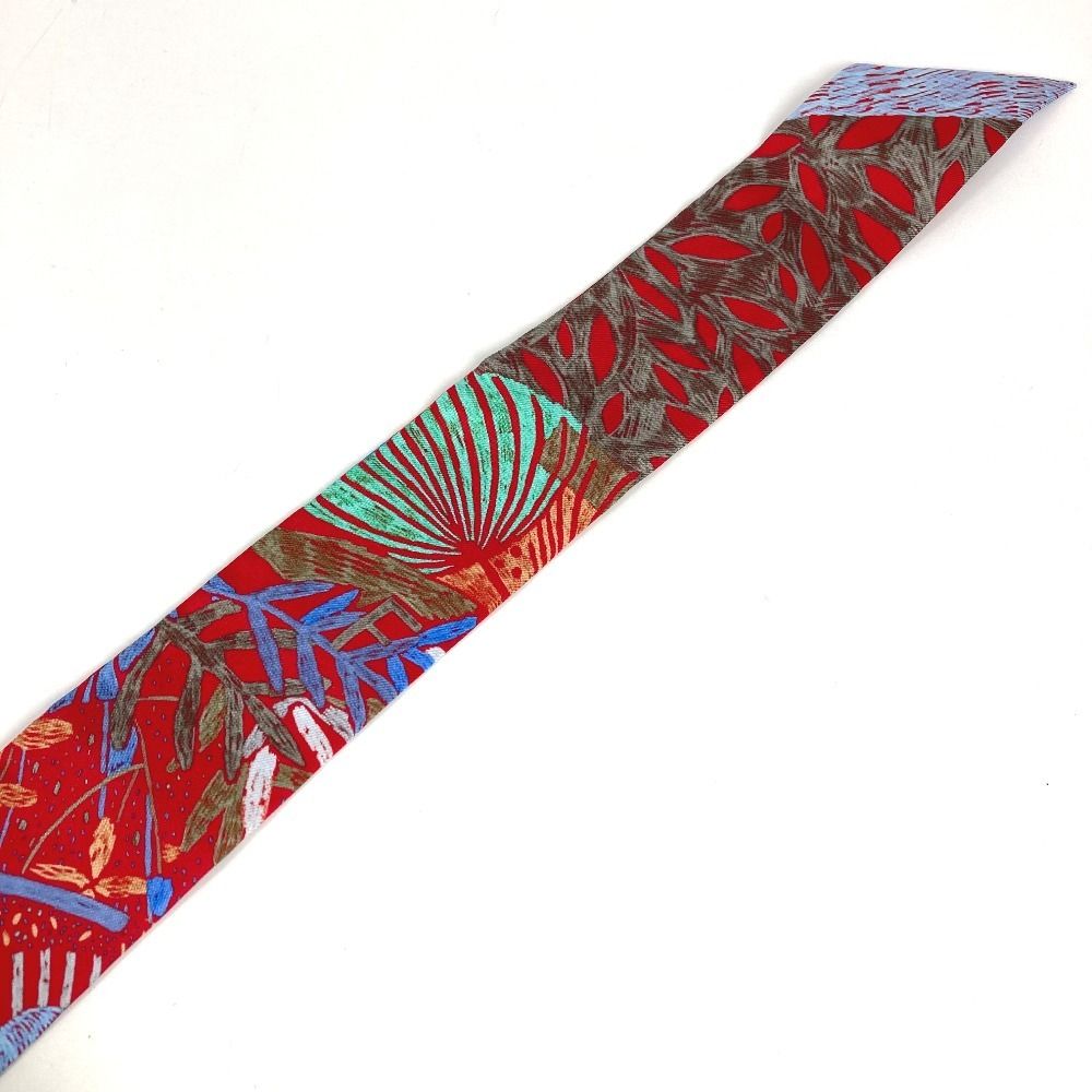 Hermes Scarf Twilly Tiri Silk Red