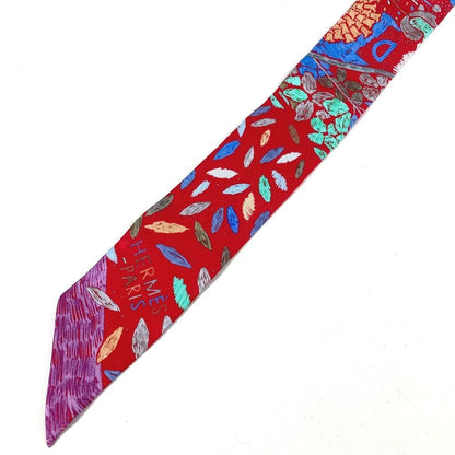 Hermes Scarf Twilly Tiri Silk Red