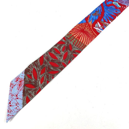 Hermes Scarf Twilly Tiri Silk Red