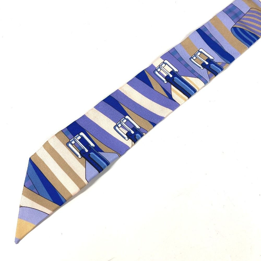 Hermes Scarf Twilly Tiri Silk Blue