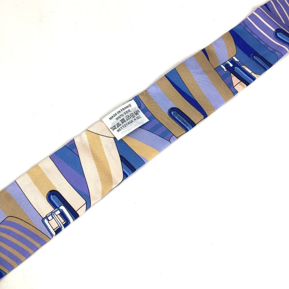Hermes Scarf Twilly Tiri Silk Blue